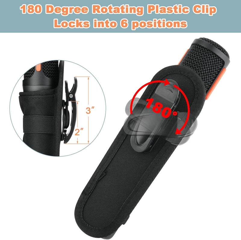 TXesign 1 Piece Belt Case Holder Belt Clip Case for Most Standard Wireless Handheld Microphone, Nylon Microphone Holder Carrying Pouch with 180 Degree Rotating Plastic Clip - Image 3